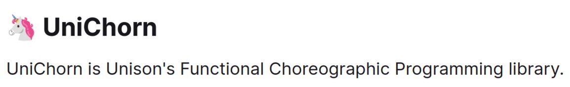 famontesi's tweet image. 🦄 UniChorn: a Functional Choreographic Programming library for the Unison language, by @kaychaks. Check it out at share.unison-lang.org/@kaychaks/unic…
Contains several examples from the Choral and HasChor papers. *Nice!*
#choreographicprogramming #distributedprogramming #programming