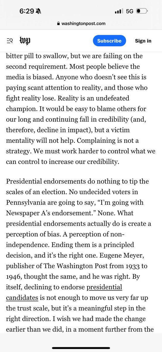 JanJekielek's tweet photo. “Most people believe the media is biased. Anyone who doesn't see this is paying scant attention to reality, and those who fight reality lose. Reality is an undefeated champion.”
—@JeffBezos on why he directed @washingtonpost to not endorse a presidential candidate, in full below: https://t.co/sabo4UsldK
