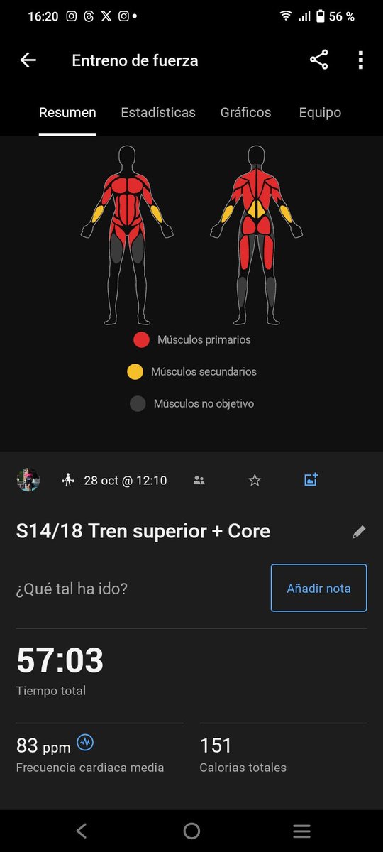 Mariajogilabert's tweet photo. Días 92 y 93 Modo Maratón Valencia ✅ 
Con la euforia del medio maratón ayer no subí el entrenamiento.
Ayer 45 minutos de bici suave para soltar patas y entrenamiento de tren superior para no cargarlas más. 
Y hoy ya he "salido" a trotar, 10 kilómetros en cinta y natación. https://t.co/0vS6jvL8z3