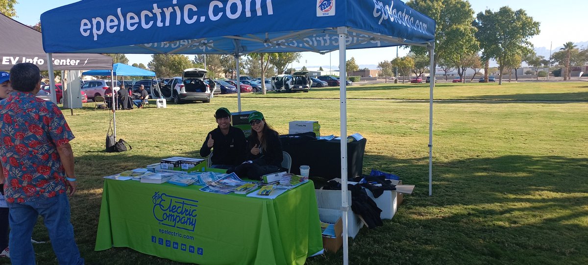 It was great to help @elpasoelectric to showcase different EV technologies and options during the #EPElectric EV Ride &amp; Drive event. Thanks @nmsu_engr students Farzaneh Eslami and Michael Pick