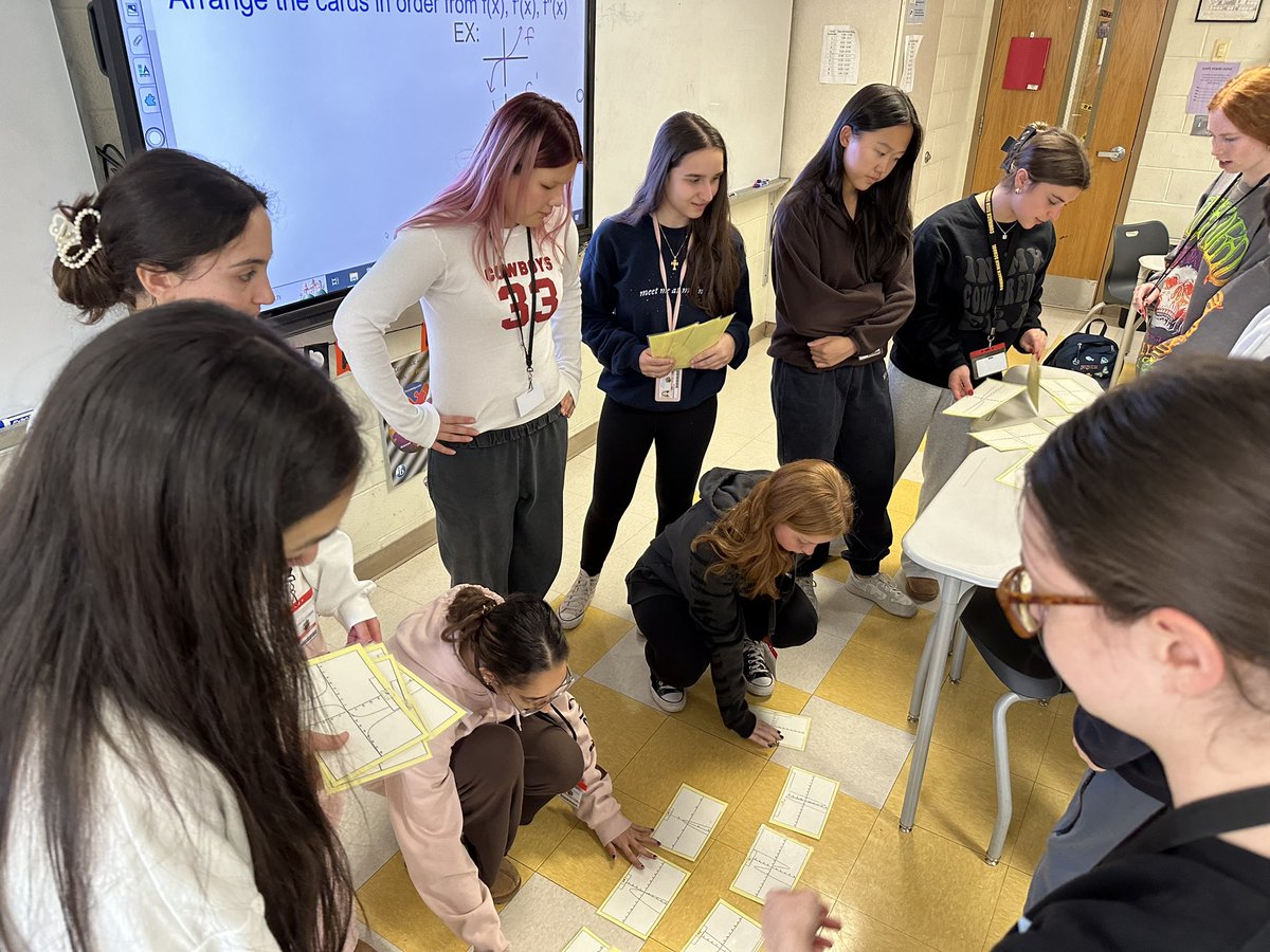 MsCPolanish's tweet photo. On our feet matching graphs of functions and their derivatives! @CommackSchools https://t.co/KiZx43H7Yk