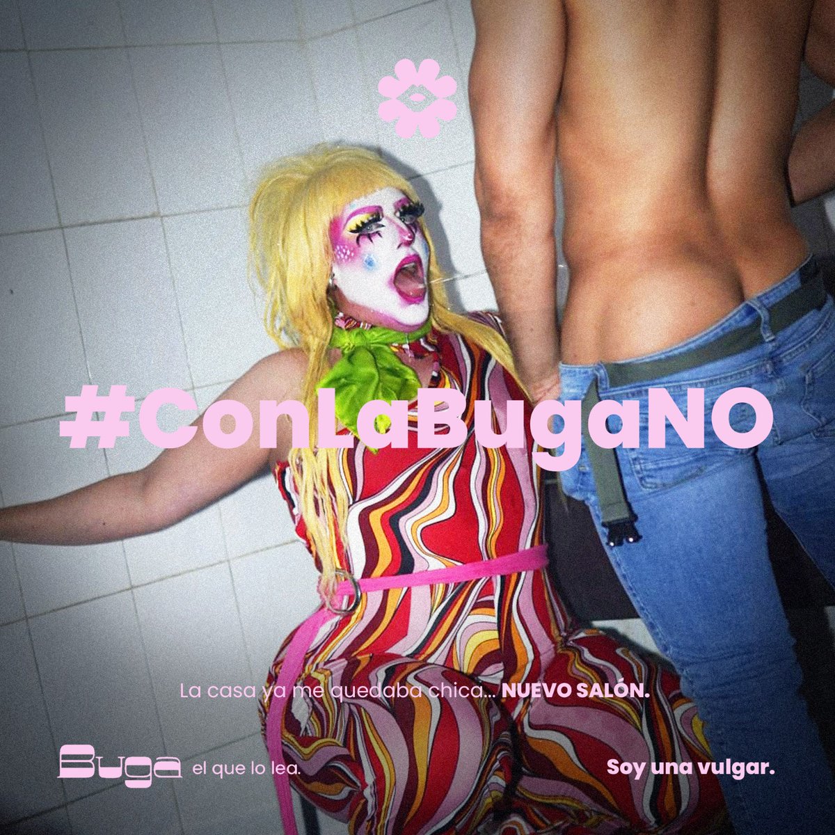 bugaqueerbar's tweet photo. LA JOTA INVENTÓ EL RUMOR 👁️🫦👁️ y las envidiosas lo difunden 😏 Una alegría que traían algunas 😭✊🏻 preparen sus disfraces hijaaas que hay Buga para rato 🫦✨ una de meados una de trompos al pastor que se traían para arriba y para abajo y la realidad es esta:  #ConLaBugaNO https://t.co/ctORMUTyoc