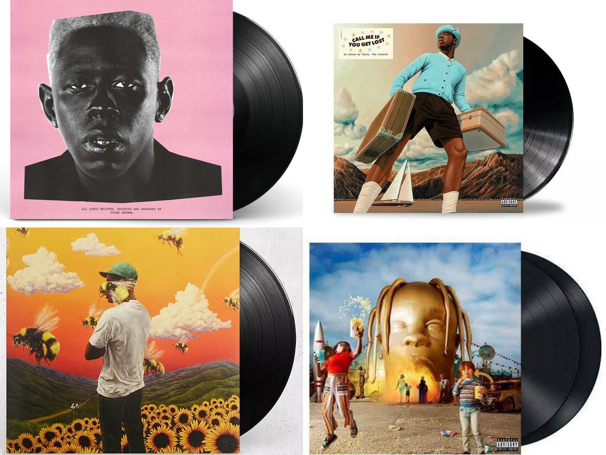 CrAstro2's tweet photo. I'M BACK TYLER X TRAVIS giveaway ‼️
To enter: 
Follow @CrAstro2 and @Jmatt2703 
Retweet this post ‼️
Reply with your Chromakopia song and what Vinyl you want out of the 4 ‼️
Winner chosen at the end of the week 👀
GOOD LUCK 🙌