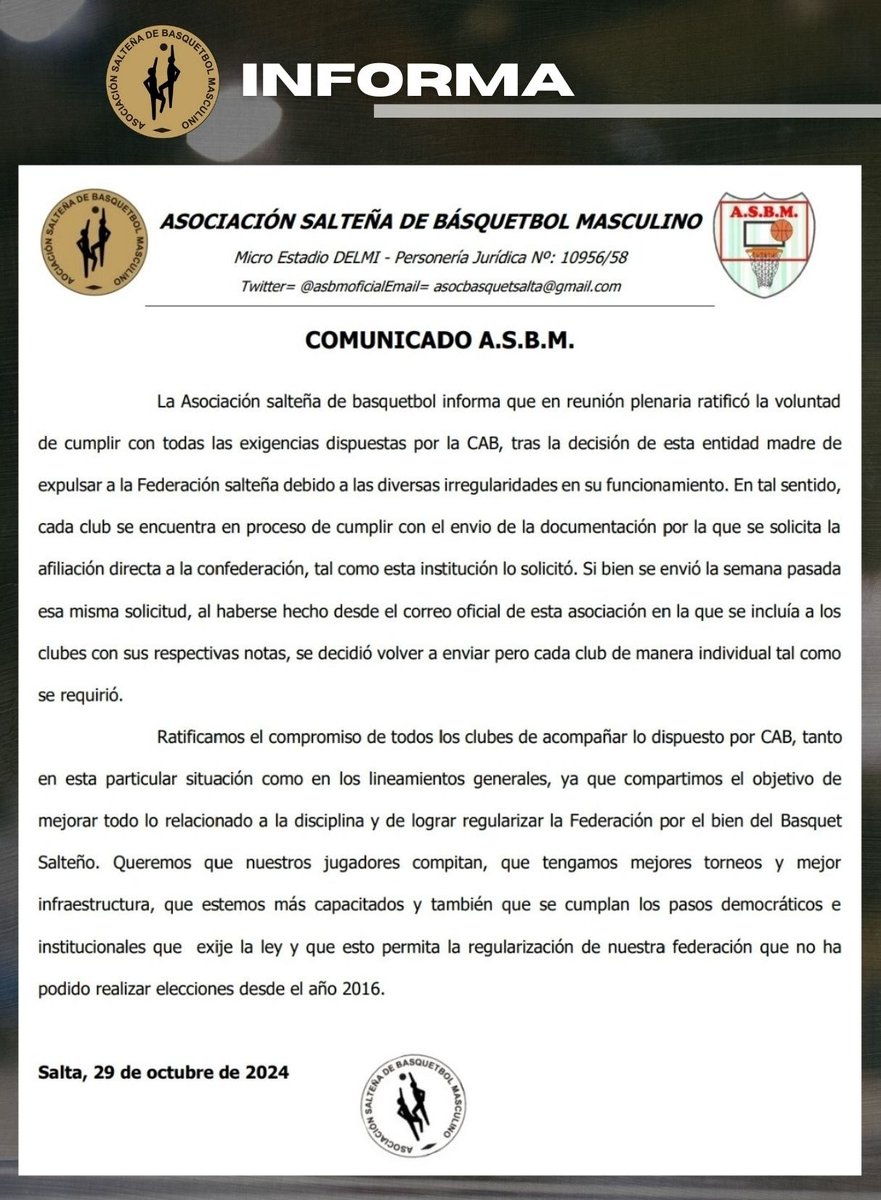 asbmoficial's tweet photo. 🏀ASBM informa 👇

#somosbasquetbol https://t.co/yCdlra63l5