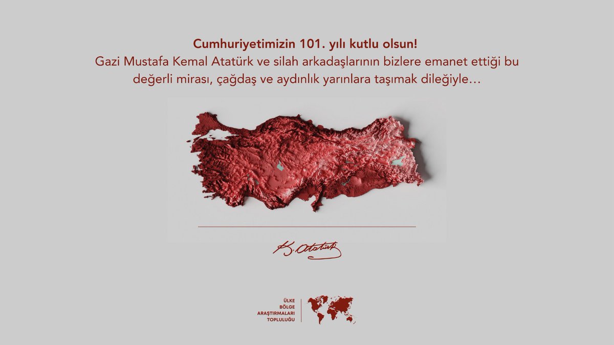 Cumhuriyetimizin 101. yılı kutlu olsun! Gazi Mustafa Kemal Atatürk ve silah arkadaşlarının bizlere emanet ettiği bu değerli mirası, çağdaş ve aydınlık yarınlara taşımak dileğiyle…