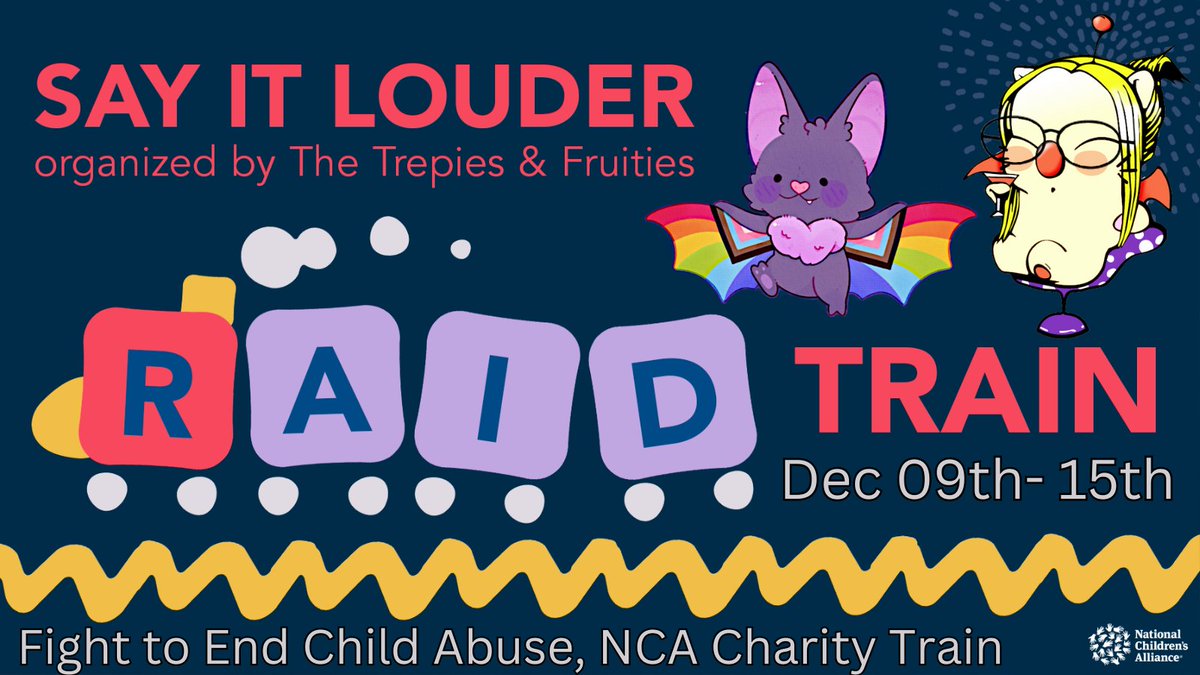 FruitiesTeam's tweet photo. Hi Fruities! We are teaming up w/ Trepies and @NCAforCACs  to bring a wonderful holiday fundraising event on Twitch this December, to help amplify kids' voices for a child abuse-free future! Check out either the Fruities or Trepies discord announcements how to get involved 💙 https://t.co/pJIgg6JRrK