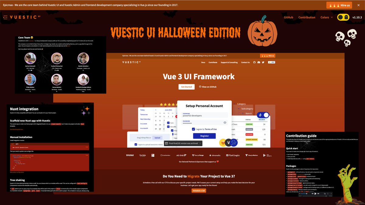 vuestic_ui's tweet photo. Boo! 👻 Check out the spooky new theme for Vuestic UI. Trick… or how about a GitHub star? 🎃 https://t.co/ktvUJNj6ns

Getting started with Vuestic UI: https://t.co/SXfhbTkDA8 https://t.co/f4Fwr7L9C6
