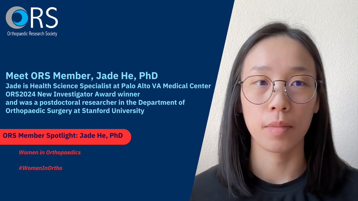 Rabeeh Majidi, Ph.D. (@rabeeh_m) on Twitter photo Meet Jade He health science specialist <a href="/DeptVetAffairs/">Veterans Affairs</a> VA Palo Alto health care:
From undergrad at UCSD to pioneering osteoarthritis treatments <a href="/Stanford/">Stanford University</a> she's bridging engineering & clinical research. <a href="/ORSsociety/">Orthopaedic Research Society</a> award Winner #STEM #WomenInOrtho #ORSSMC
youtu.be/N90-N1wZS0U?si… Meet Jade He health science specialist <a href="/DeptVetAffairs/">Veterans Affairs</a> VA Palo Alto health care:
From undergrad at UCSD to pioneering osteoarthritis treatments <a href="/Stanford/">Stanford University</a> she's bridging engineering & clinical research. <a href="/ORSsociety/">Orthopaedic Research Society</a> award Winner #STEM #WomenInOrtho #ORSSMC
youtu.be/N90-N1wZS0U?si…