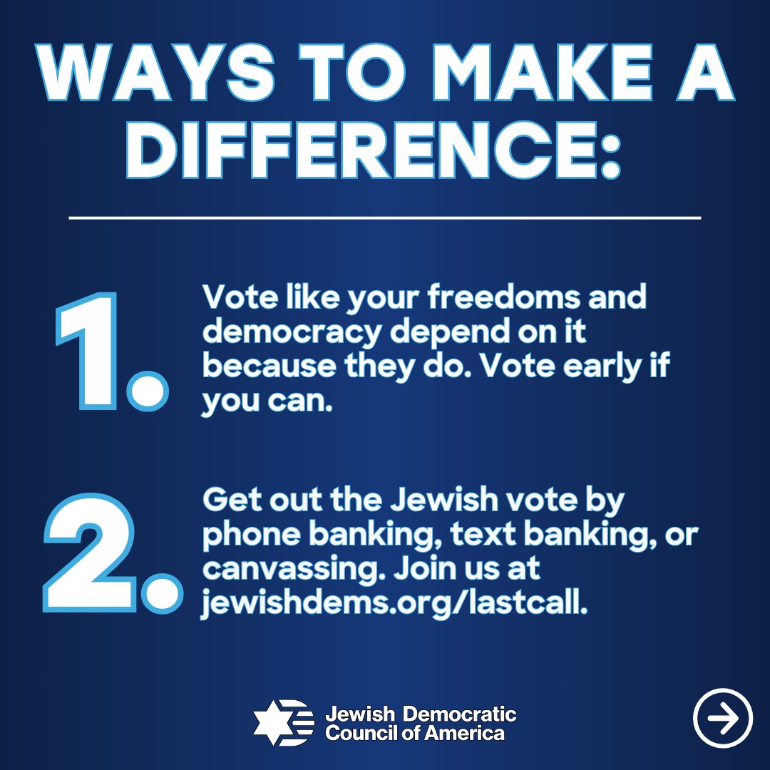 USJewishDems's tweet photo. Five days until Election Day. You don't want to look back at this election and wish you had done more.

Make an impact with us: https://t.co/jsw8NtOuyb https://t.co/887wGJViOJ