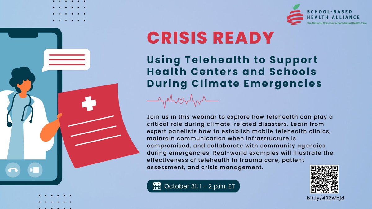 In the wake of Hurricane Helene, learn how telehealth can support health centers and schools in responding to climate-driven crises like hurricanes, wildfires, and floods. Prepare to keep your community safe and resilient! #Telehealth #ClimateResilience #EmergencyResponse