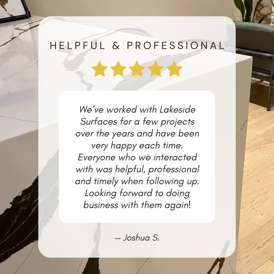 LakesideSurface's tweet photo. Joshua worked closely with Jon P and our team while we guided him through his projects. Thank you for choosing Lakeside, Joshua!

#Countertops #HomeImprovement #LakesideSurfaces #QualityCraftsmanship https://t.co/7RWCEyDN0m