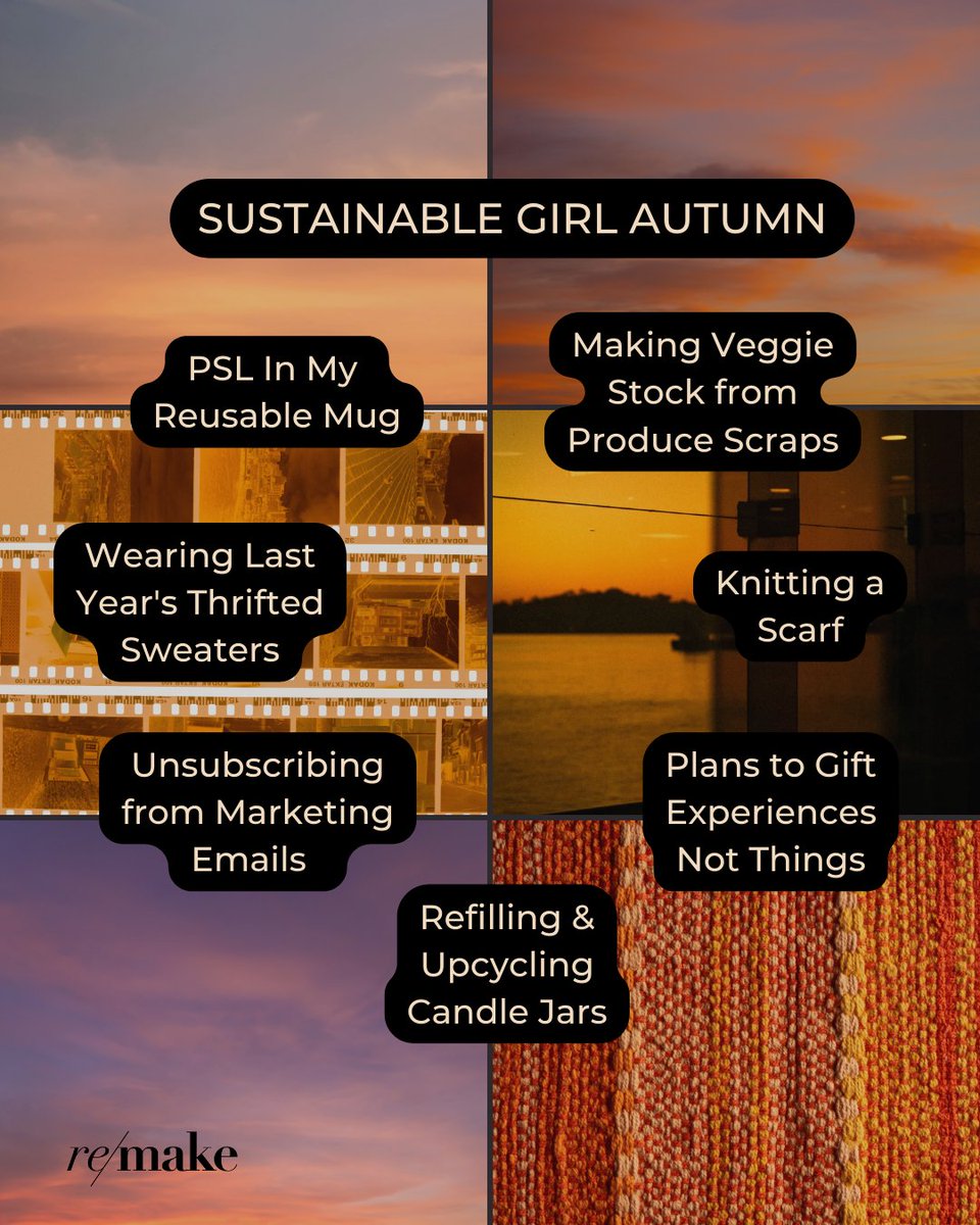 remakeourworld's tweet photo. Autumn invites us to slow down, reflect, and restore our connection to both ourselves and the world around us. 

In a season that corporations beg for your attention and to overconsume during holidays, choose to slow down. 🧶 https://t.co/xkjUPNbz9H