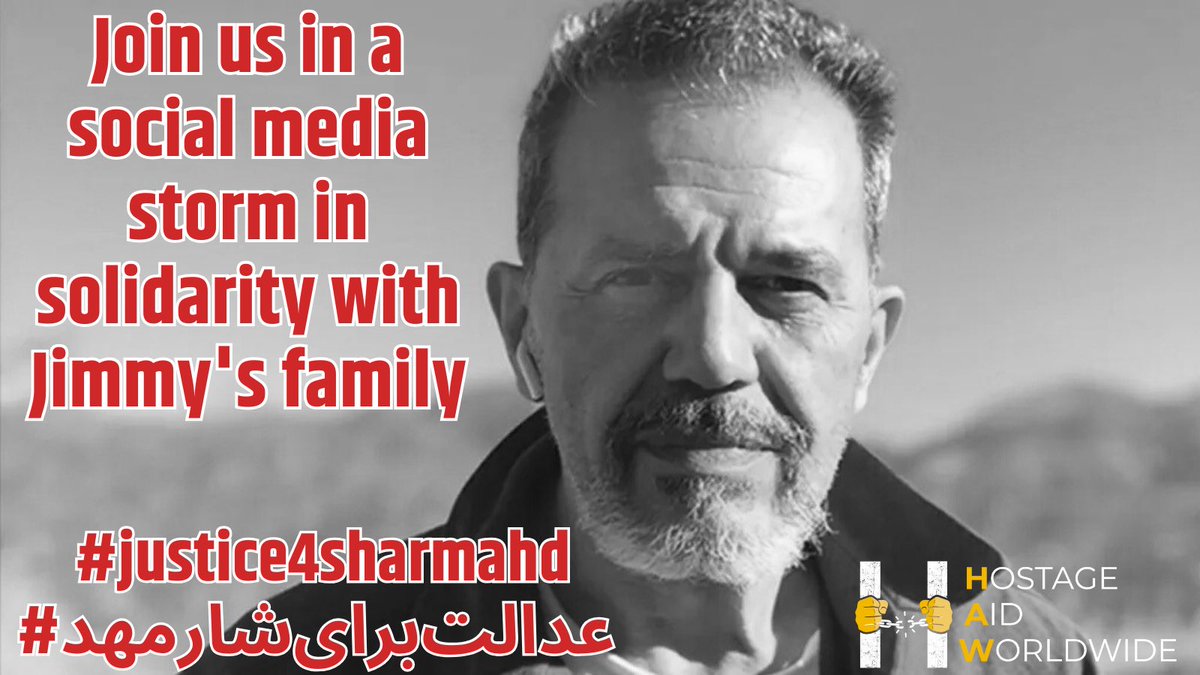 Join <a href="/HostageAid/">Hostage Aid Worldwide</a> in dedicating this day, Tuesday, for the memory of Jimmy Sharmahd by launching a social media storm in solidarity with Jimmy's family. Please post &amp; repost posts  #Justice4Sharmahd #عدالت‌برای‌شارمهد

Jamshid (Jimmy) was kidnapped by the Islamic Republic regime