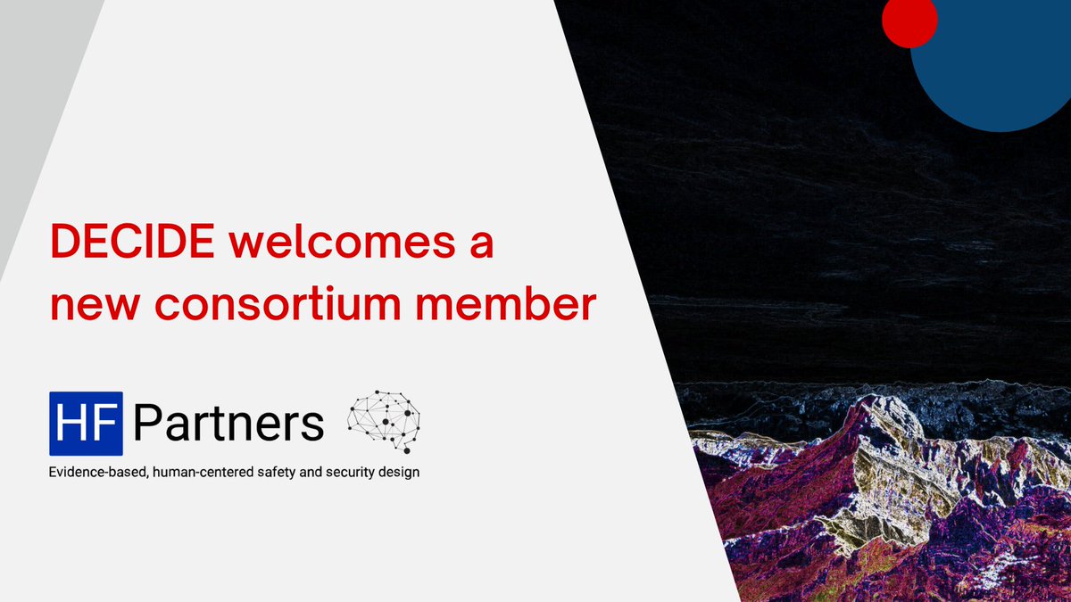 DECIDE proudly welcomes a new consortium member - HF Partners. 

HF Partners is a research institution and consultancy that supports organisations and authorities in addressing the challenges associated with risks to security and safety. 
For more, visit hfpartners.ch