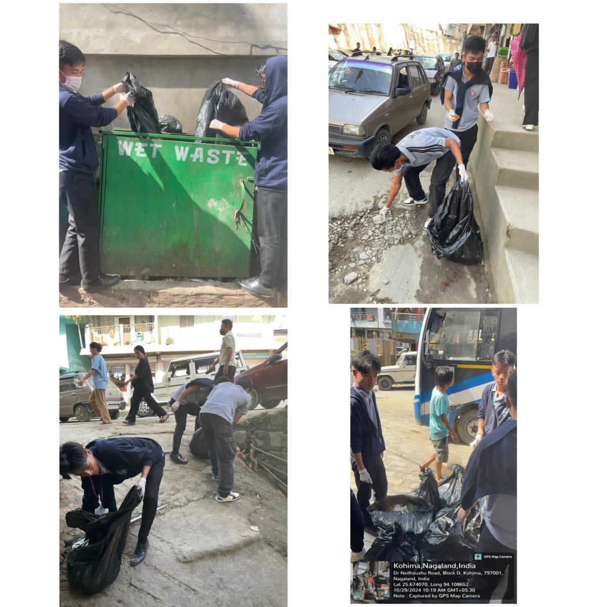 NssDon's tweet photo. #ThisDiwaliwithMyBharat#Market area cleaning#NSS volunteers#DBCK#Razhü point# New Market#Khedi Market#Super Market#Keeping the city clean this Diwali# @_NSSIndia @mybharatgov @nss_rdguwahati @sno_nss https://t.co/RqtXW3wWkG