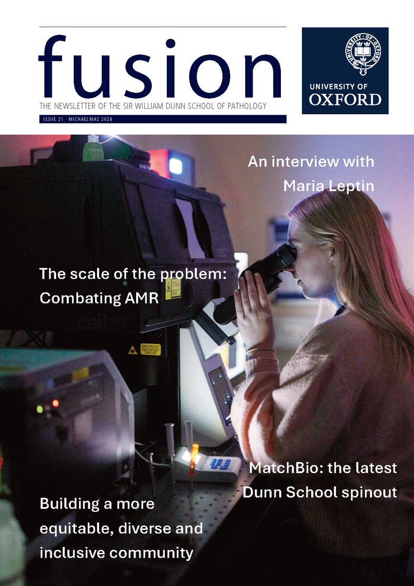 The new issue of our magazine Fusion is out now!

Includes: how we are building a more equitable, diverse and inclusive community; our new postdoc programme; and tackling AMR across scales.

Read here: path.ox.ac.uk/centenary/fusi…