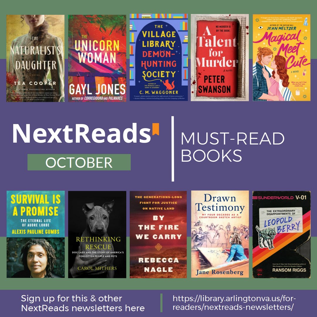 Do you get our NextReads newsletters?

We send out monthly emails with the latest titles and backlist gems.

We recently sent out our Mystery list. Did you get it?

Sign up for your favorite genres, topics, and age ranges today!

library.arlingtonva.us/explore/for-re…
