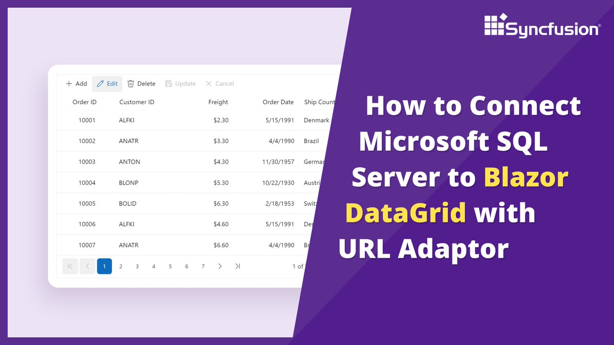 Syncfusion's tweet photo. Learn how to connect Microsoft SQL Server data to our Blazor DataGrid component and create an API service to perform efficient CRUD operations for seamless data management!
Watch now: https://t.co/FvIQk0prib
#blazor #sql #datagrid #crud #grid https://t.co/uML2Apcwzu