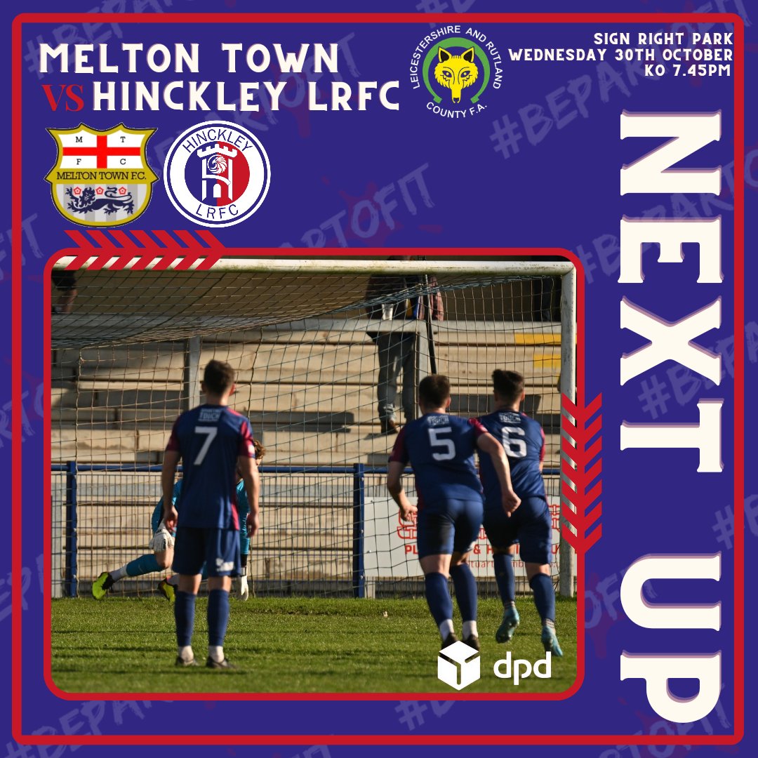 NEXT UP!!!

We travel to Sign Right Park tomorrow night for <a href="/leicsfa/">Leicestershire FA</a> Challenge Cup action as we faced <a href="/melton_town/">Melton Town FC 🔴🔴</a> in a repeat of last seasons clash at this stage