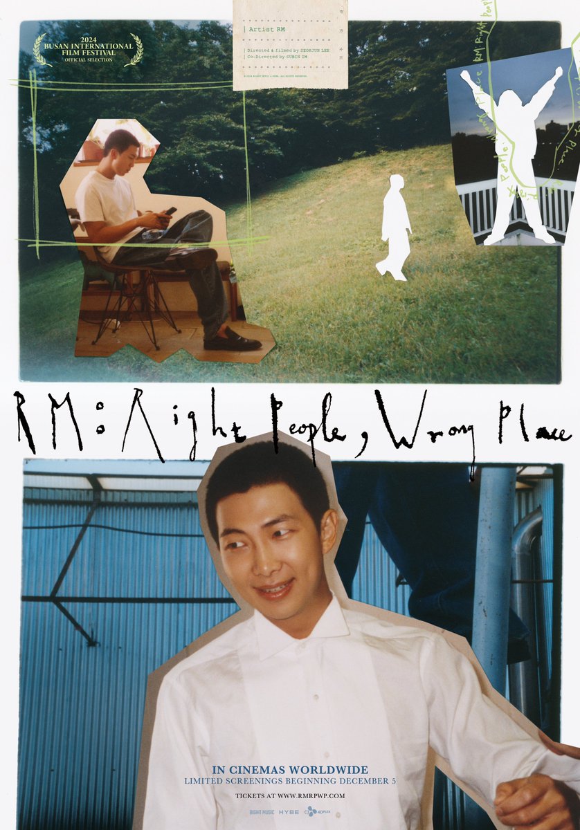 PopBase's tweet photo. RM announces his documentary ‘RM: Right People, Wrong Place.’ It will premiere on December 5th. https://t.co/hpdgsnyOXF