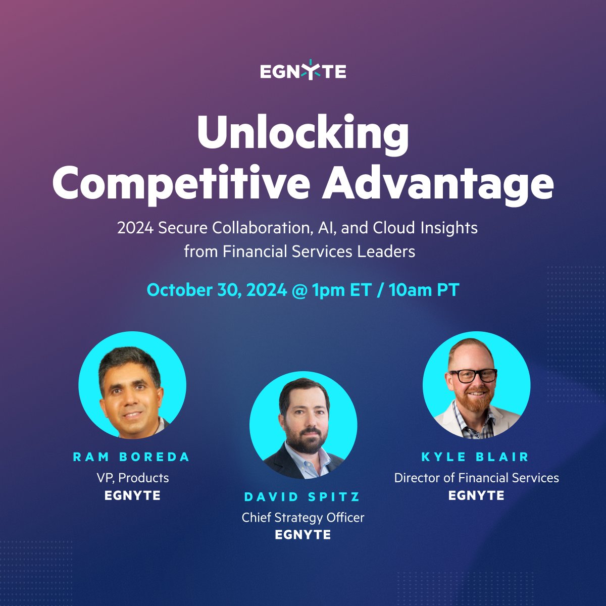 CSchmitty68's tweet image. Join @Egnyte's upcoming webinar on 10/30 to explore how AI and cloud adoption are transforming financial services. Discover strategies to boost security, compliance, and customer engagement. Register now! bit.ly/40a76Yp