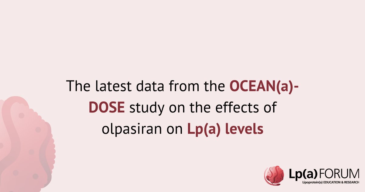 Catch up on latest data from the OCEAN(a)-DOSE study on the effects of olpasiran on Lp(a) levels in our news report on the Lp(a) Forum

lpaforum.org/olpasiran-show…

#olpasiran #cardiovasculardisease #cardiologists #GPs #lipidologists #cardiacnurses