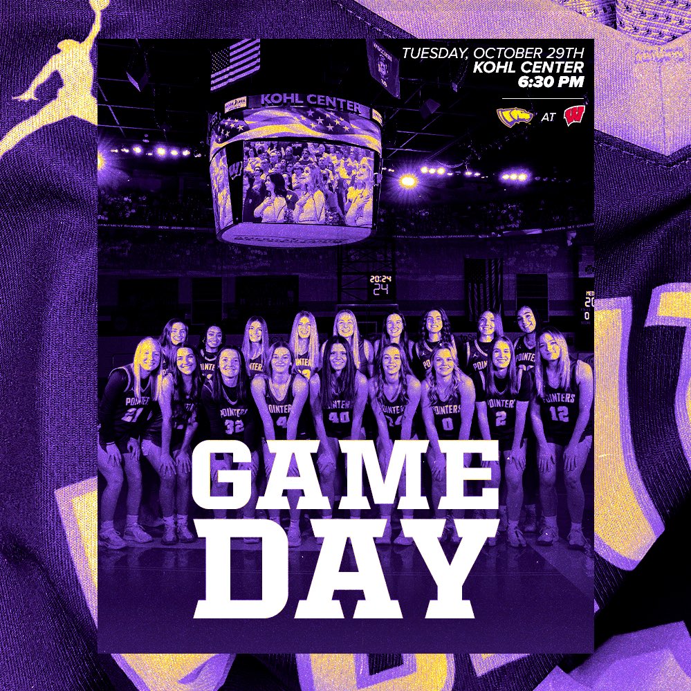 UWSP W Basketball (@uwspwbb) on Twitter photo Get 🆙…Get 🆙…It’s GAMEDAY‼️🐾‼️
BIG 🔟…BIGGER Stage…Bus 🚌 Loaded…Wheels 🛞 Rollin’ - Next Stop 🛑 Madison
📍Kohl Center - Madison, WI
🆚 <a href="/BadgerWBB/">Wisconsin Women’s Basketball</a> 🏀
⏰ 6:30pm
📺 bigtenplus.com/en-int/page/wi…
📻 921wpcn.com
📊 statbroadcast.com/events/statmon…
💜 #Pointers 💛 #JUICE 🧃🥤 Get 🆙…Get 🆙…It’s GAMEDAY‼️🐾‼️
BIG 🔟…BIGGER Stage…Bus 🚌 Loaded…Wheels 🛞 Rollin’ - Next Stop 🛑 Madison
📍Kohl Center - Madison, WI
🆚 <a href="/BadgerWBB/">Wisconsin Women’s Basketball</a> 🏀
⏰ 6:30pm
📺 bigtenplus.com/en-int/page/wi…
📻 921wpcn.com
📊 statbroadcast.com/events/statmon…
💜 #Pointers 💛 #JUICE 🧃🥤