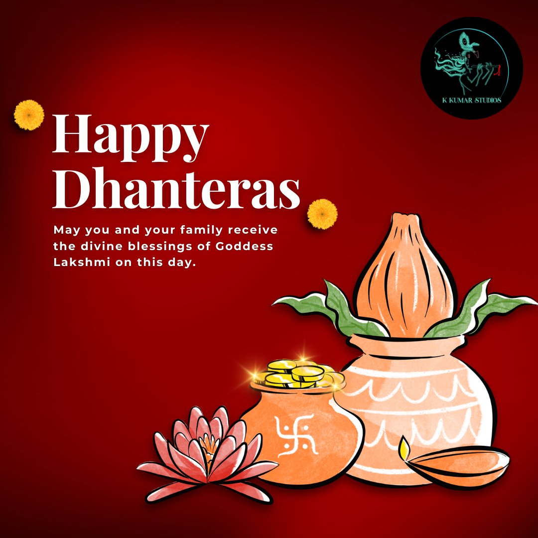 kumar_studios's tweet photo. "On this auspicious day of Dhanteras, may your home be blessed with happiness and prosperity. #Dhanteras #Joy #Blessings" https://t.co/prKgB0frzk