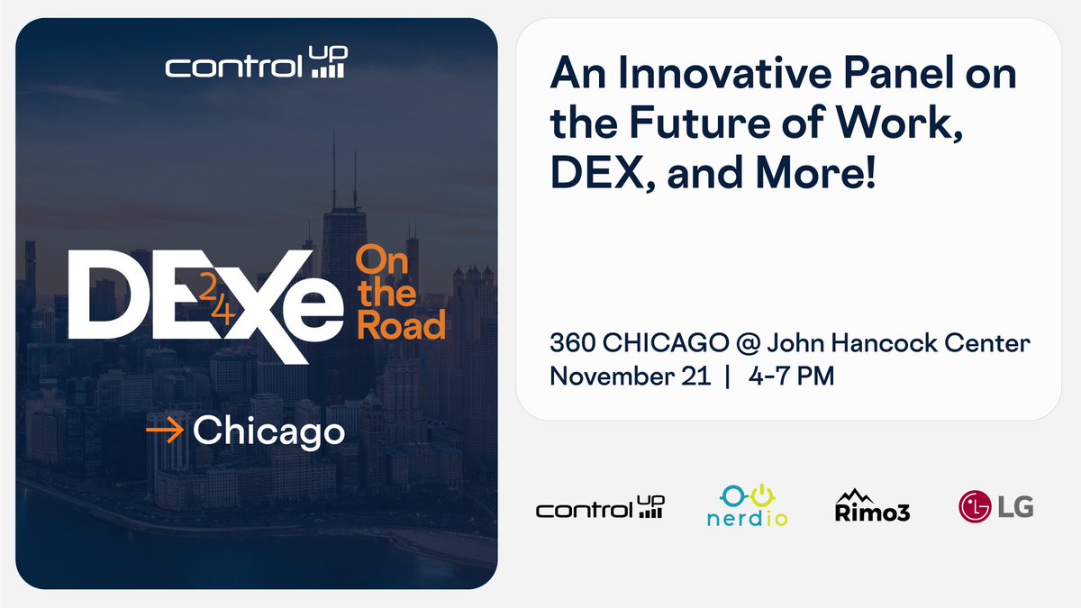 Join <a href="/ControlUp/">ControlUp</a>, <a href="/GetNerdio/">Nerdio</a>, <a href="/LGUS/">LG Electronics</a>, and <a href="/RIMO_3/">Rimo3</a> for an exclusive evening with Chicago’s finest views, captivating insights, and connections that will take your IT game to new heights. Register now! bit.ly/3AjL2jK