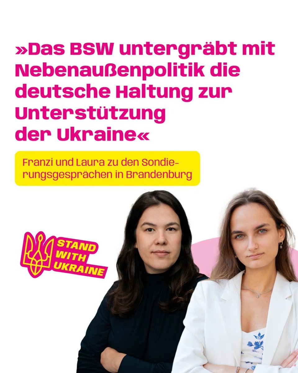 BSW so:
❌ Politik für Brandenburg &amp; echte Veränderungen: Lass mal sein
✅ Mit Nebenaußenpolitik deutsche Unterstützung der Ukraine unterwandern &amp; Putin helfen: Sehr gerne

Die brandenburgischen Sondierungsgespräche zeigen das wahre Gesicht des BSW. Das nützt keinem Bürger.
