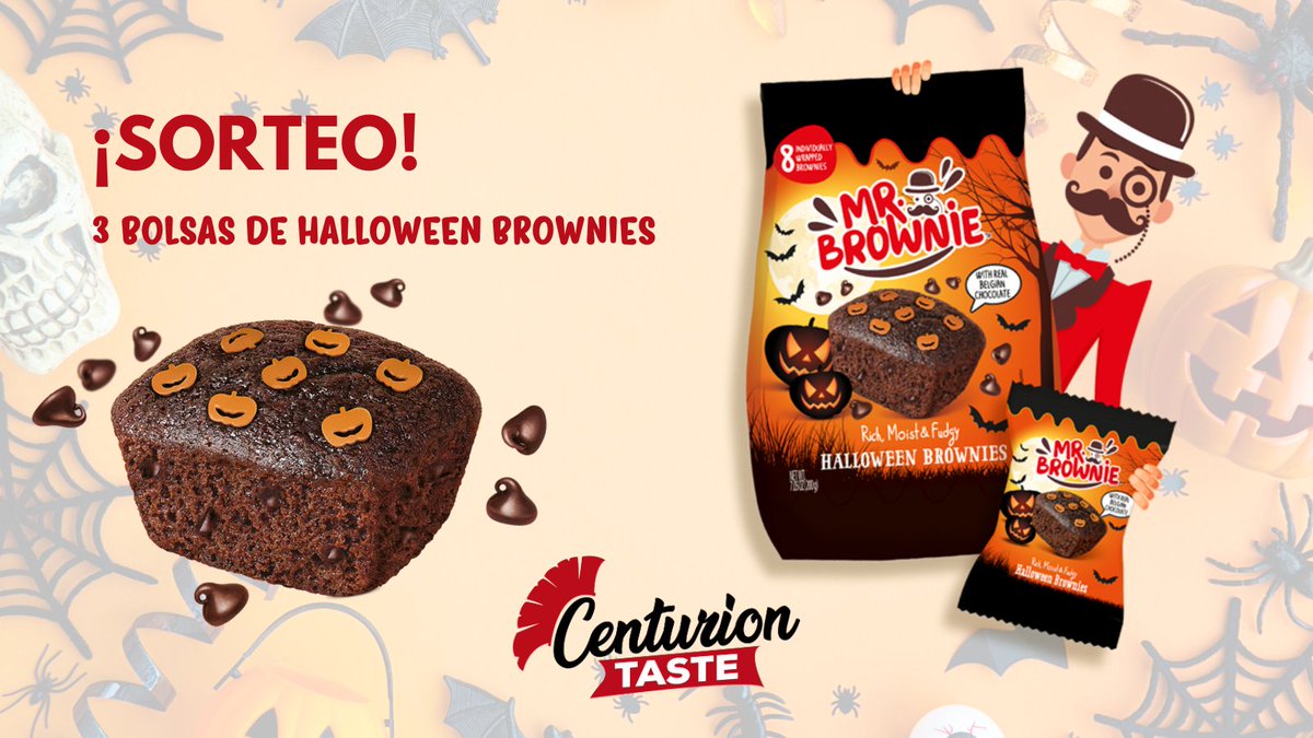 centuriontaste's tweet photo. 🎃👻 ¡SORTEO DE HALLOWEEN! 👻🎃
¿Quieres ganar un pack de 3 bolsas de Halloween Brownies? 🍫💀Participa así:
1️⃣ Síguenos
2️⃣ Da like a este tweet
3️⃣ Haz retweet a esta publicación🍫
El ganador se anunciará el 31 de octubre. ¡Suerte, valientes! 😈✨#SorteoHalloween https://t.co/YiG74tM3Mf