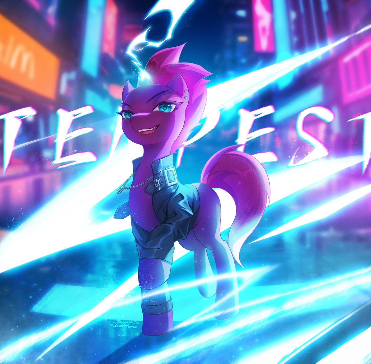 weirdforthfona's tweet image. #mlp #mlpfim #pony #mylittlepony #tempestshadow
A picture of tempest shadow drawn in January, trying to practice the special effects and atmosphere