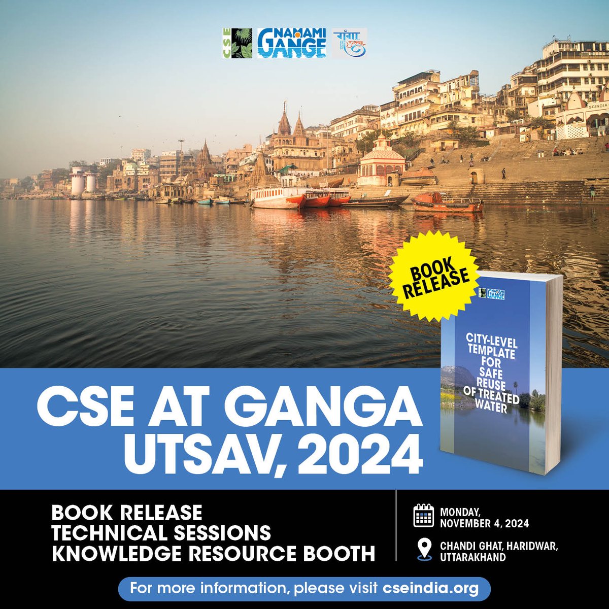 CSEINDIA (@cseindia) on Twitter photo CSE @ Ganga Utsav 2024!
The National Mission for Clean Ganga (<a href="/cleanganganmcg/">Namami Gange</a>) is hosting its annual Ganga Utsav in Haridwar, and this year, we are happy to announce that Centre for Science and Environment (CSE) is going to be a part of it!
Here's what you can expect from CSE CSE @ Ganga Utsav 2024!
The National Mission for Clean Ganga (<a href="/cleanganganmcg/">Namami Gange</a>) is hosting its annual Ganga Utsav in Haridwar, and this year, we are happy to announce that Centre for Science and Environment (CSE) is going to be a part of it!
Here's what you can expect from CSE