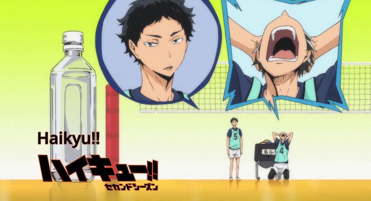 kagstinycrown's tweet photo. haikyuu bottle commercial breaks https://t.co/H15sVUjTEX