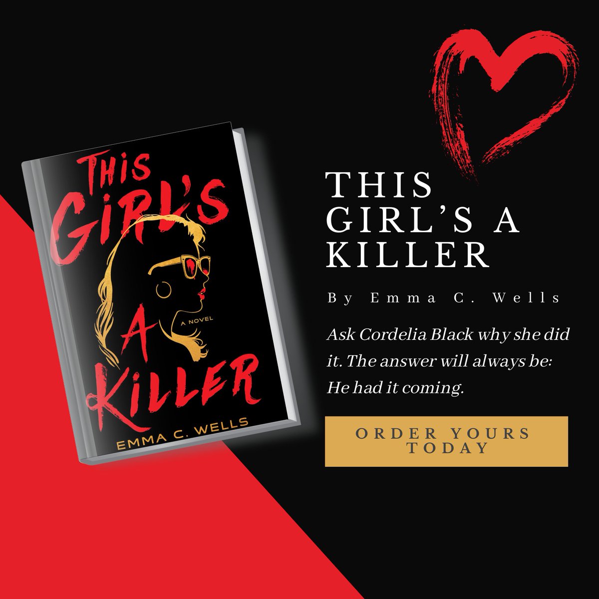 She's not a killer. She's karma. 💄

Happy book birthday Emma C. Wells! THIS GIRL'S A KILLER IS OUT NOW.

Repped by <a href="/annmrose/">Ann Rose</a>