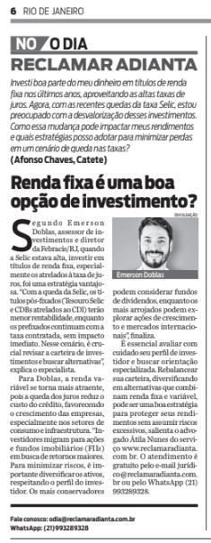FebracisRJ's tweet photo. 📢 Nosso diretor franqueado compartilha sua visão sobre investimentos em renda fixa no portal e jornal impresso O Dia! Confira!

Leia mais aqui: https://t.co/KBaqk2m8Oh

#Investimentos #RendaFixa #MercadoFinanceiro #EducaçãoFinanceira #FebracisRioDeJaneiro #ODia https://t.co/1IvF0DKPGA