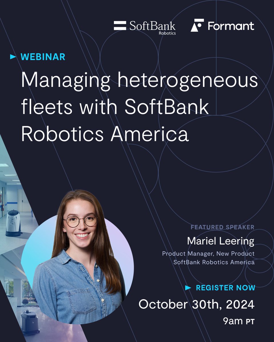 FormantInc's tweet image. 🔔 Tomorrow: don&apos;t miss our webinar with @SB_Robotics at 9 AM PT!

Save your spot ➡️ lnkd.in/exhnEKNF

We’re excited to host Mariel Leering, Product Manager of New Product at SBRA, who has plenty of great insights for robotics companies, so clear your calendar!