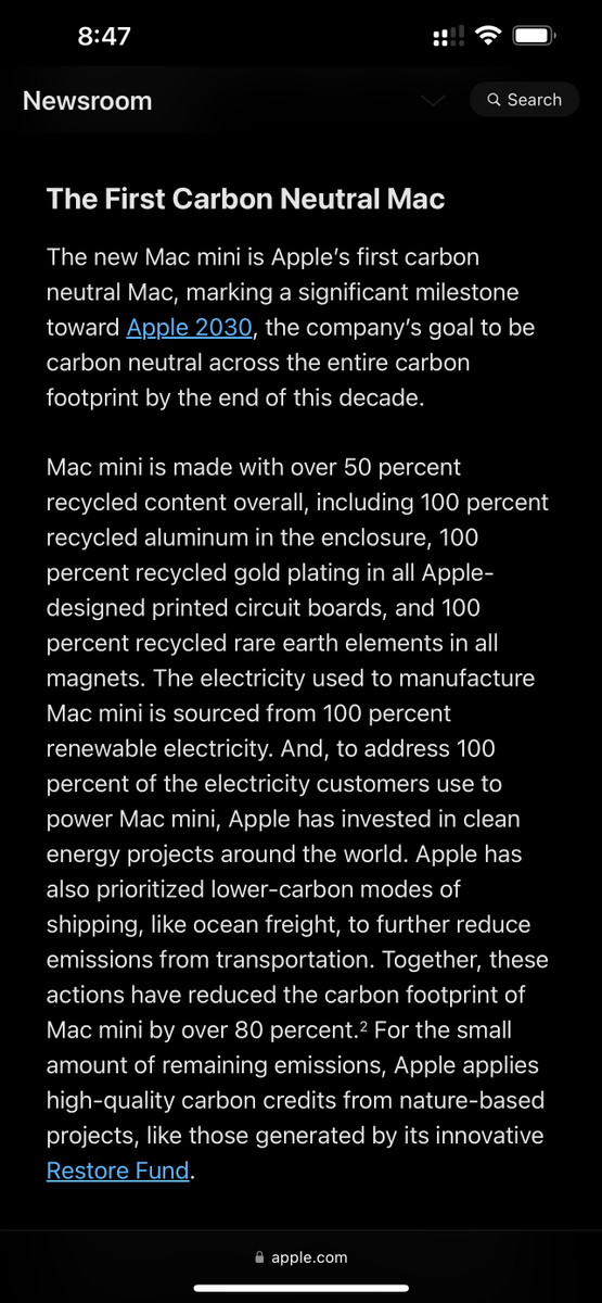pratikmadrecha_'s tweet photo. This is the biggest news from @Apple's Mac mini announcement. Amazing power without compromising the climate. Towards their goals of Net Zero by 2030. Looking forward to the remaining portfolio. https://t.co/mkEDunnGCS