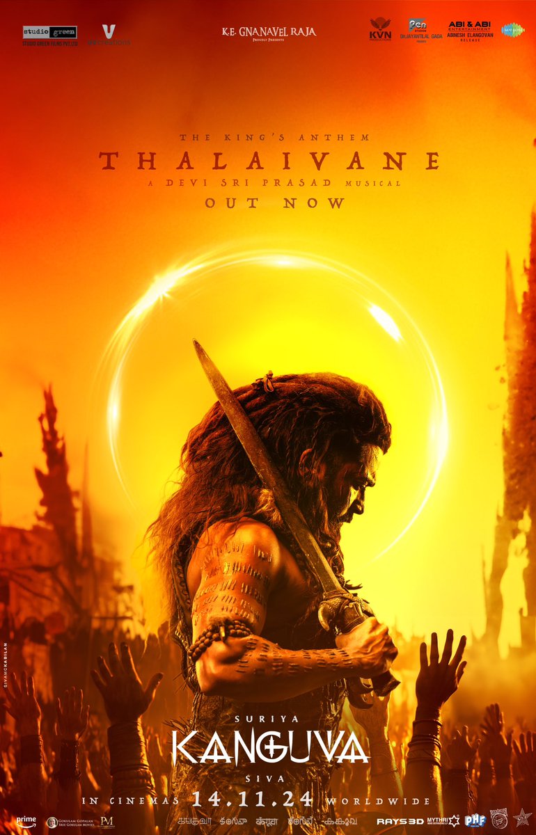 Suriya Sivakumar (@suriya_offl) on Twitter photo Hereβs #Thalaivane song youtu.be/y3ZwlSBTd6I
#Kanguva
#KanguvaFromNov14
<a href="/directorsiva/">siva+director</a> <a href="/ThisIsDSP/">DEVI SRI PRASAD</a>
<a href="/madhankarky/">Madhan Karky</a>
<a href="/StudioGreen2/">Studio Green</a> <a href="/saregamasouth/">Saregama South</a> Hereβs #Thalaivane song youtu.be/y3ZwlSBTd6I
#Kanguva
#KanguvaFromNov14
<a href="/directorsiva/">siva+director</a> <a href="/ThisIsDSP/">DEVI SRI PRASAD</a>
<a href="/madhankarky/">Madhan Karky</a>
<a href="/StudioGreen2/">Studio Green</a> <a href="/saregamasouth/">Saregama South</a>