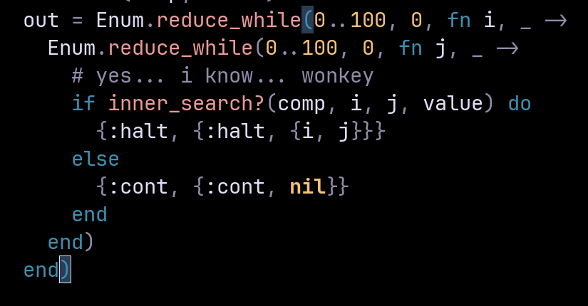 men will do anything to avoid writing a for loop