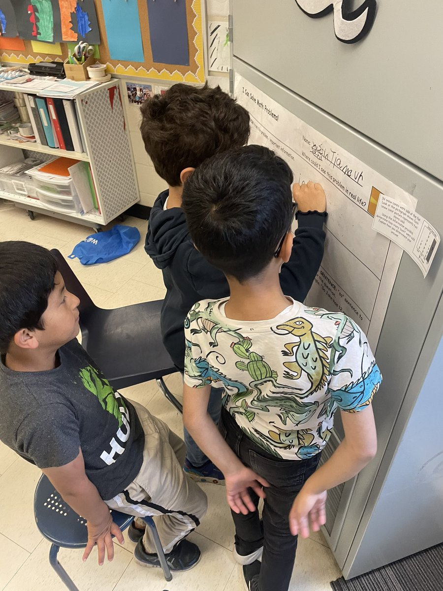 We are back using our problem solving mats in grade 3 to solve tricky thinking problems! We first highlight our WIK (what I know) and WINK (what I need to know) then did the work, checked and wrote our final sentence. So proud of these kiddos! <a href="/WilfridJuryPS/">Wilfrid Jury PS</a>