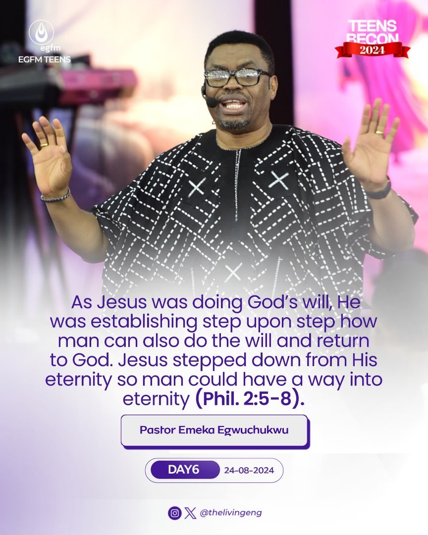 thelivingeng's tweet photo. Below are some excerpts from Pastor Emeka Egwuchukwu’s ministration of God's Word at #TEENSBECON24 Day 6.
#PstEmeka #teensbecon24 #egfmteens #egfm https://t.co/nJABDLDlg1