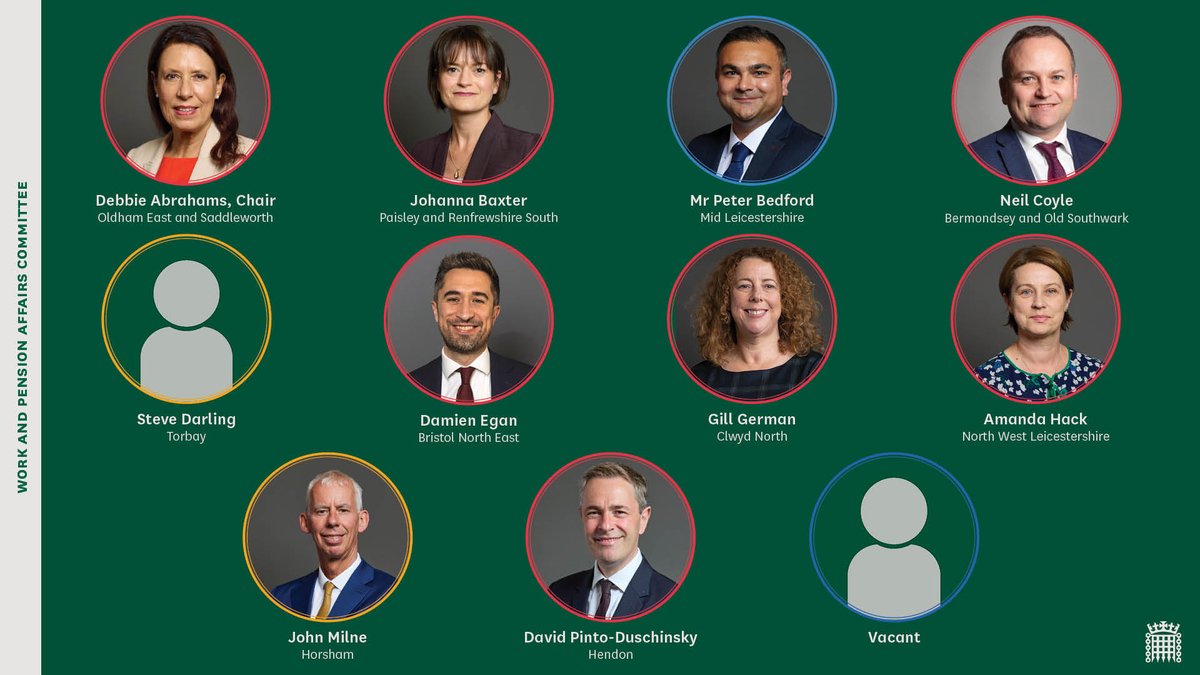 The following MPs have been appointed to the Work and Pensions Committee and its business can now begin.

Find out more: committees.parliament.uk/committee/164/…