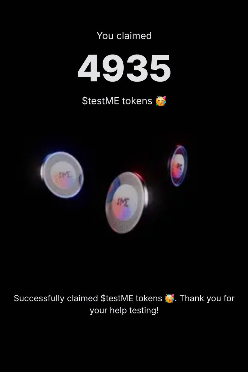 Decent allocation. Going to 0 like <a href="/M0CKJUP/">MockJUP | zer0</a> right..? Right?? 

Also if you have trouble claiming, it's because it shows you the successfully claimed screen even if transaction didn't go thru. 

Make sure the transaction has the green +xxx $testme once you click claim. Need .1SOL