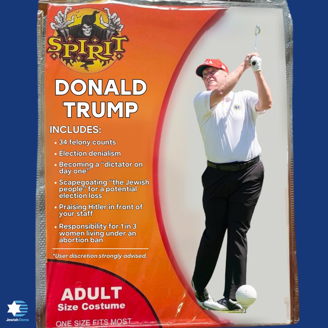 USJewishDems's tweet photo. This Halloween, there’s nothing scarier than the threat Donald Trump poses to our freedoms, our community, and our democracy.

But there’s nothing to fear. If we get out the Jewish vote, we can win.

Go to https://t.co/rvdetnv7BN to make your plan. https://t.co/1AsgB8Mdno