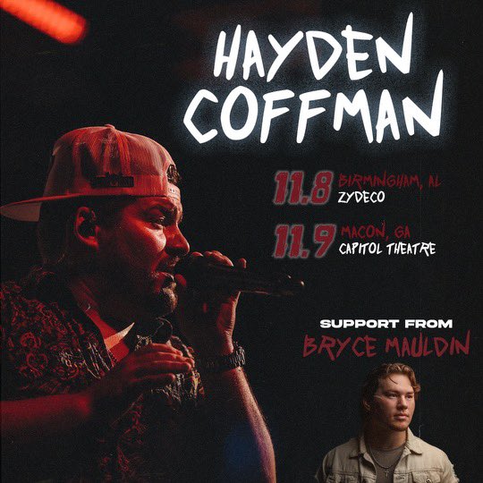 I’m hitting the road and opening for <a href="/haydencoffmusic/">Hayden Coffman🎤</a> next weekend in Birmingham, Alabama and Macon, Georgia. Get your tickets!