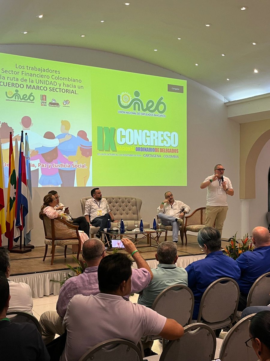 “Es importante construir la negociación como centro de la acción sindical. Construir movimiento sectorialmente, y ser actores políticos de cambio”, <a href="/marcio_monzane/">Marcio Monzane 🇧🇷🇨🇴🇺🇾</a>,  
secretario regional de <a href="/uniamericas/">UNI Américas</a> en el Congreso de <a href="/unebcolombia/">UNEB</a>