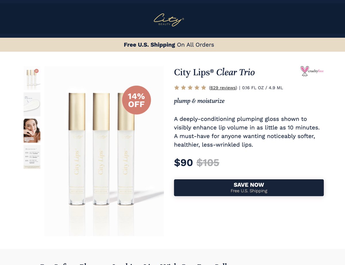 FedotOff90's tweet photo. Don’t run another ad to a Shopify product page.

Steal this FULL breakdown of a City Beauty sales page doing $120,000/mo to increase your conversion rate 🧵

(link to this landing page at the end!) https://t.co/PNszCApTo3