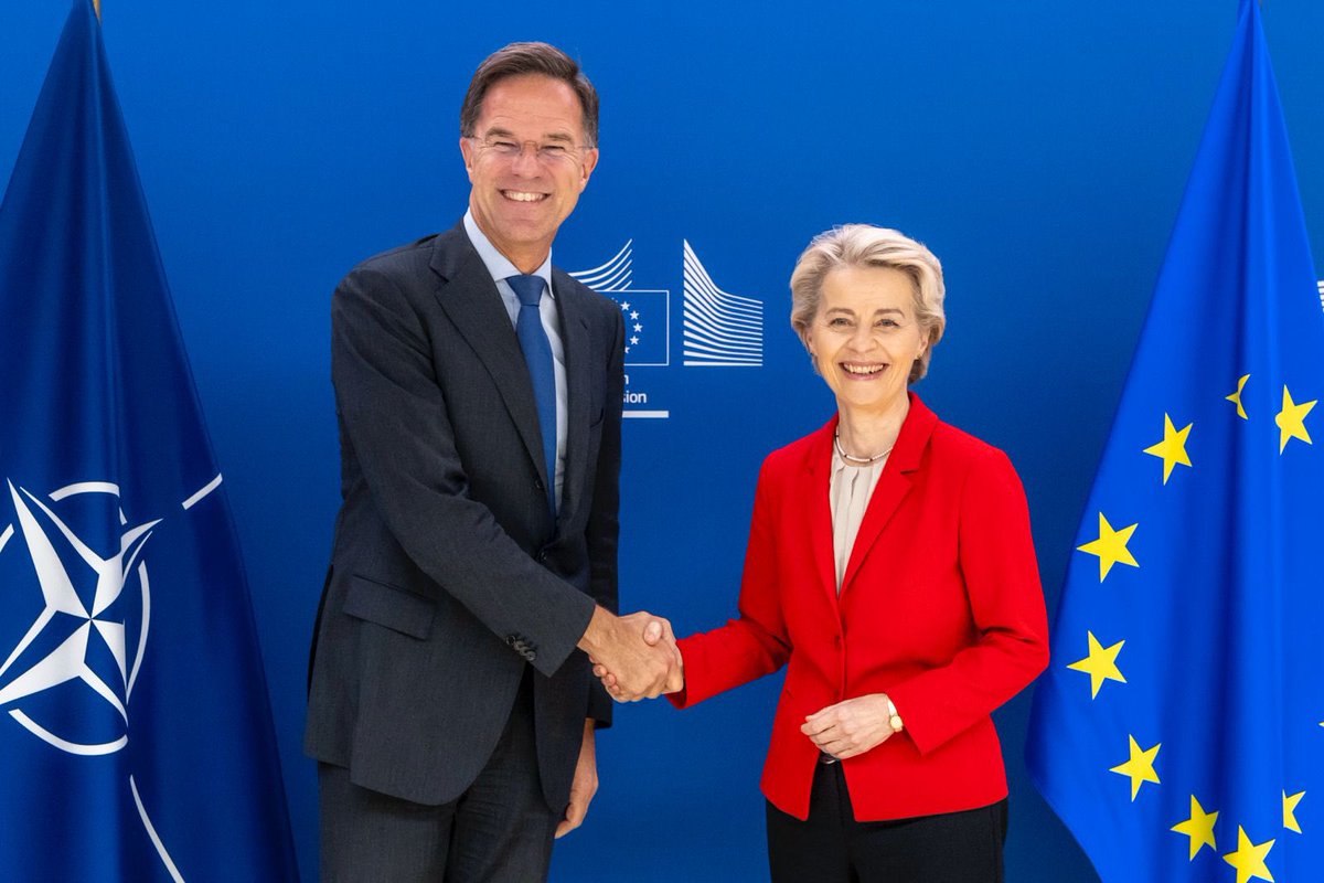 Mark Rutte (@secgennato) on Twitter photo Great to meet w/ <a href="/EU_Commission/">European Commission</a> President <a href="/vonderleyen/">Ursula von der Leyen</a> today for the first time as NATO #SecGen
We discussed how to build on the unique and essential partnership between <a href="/NATO/">NATO</a> & the #EU and to further strengthen our cooperation.
More here ➡️ bit.ly/48nUaQV Great to meet w/ <a href="/EU_Commission/">European Commission</a> President <a href="/vonderleyen/">Ursula von der Leyen</a> today for the first time as NATO #SecGen
We discussed how to build on the unique and essential partnership between <a href="/NATO/">NATO</a> & the #EU and to further strengthen our cooperation.
More here ➡️ bit.ly/48nUaQV