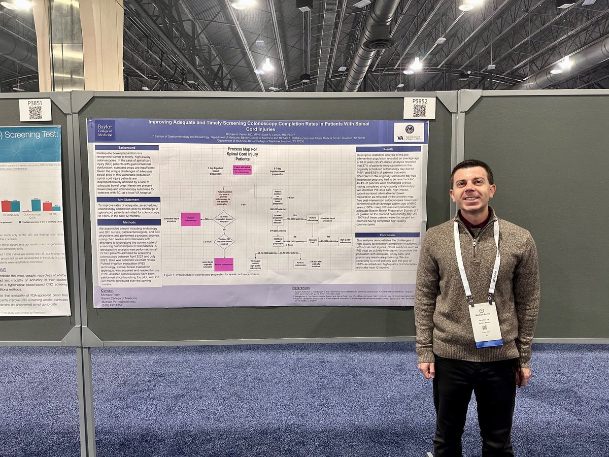 Looking forward sharing our work at #ACG2024 in serving veterans with spinal cord injuries through more efficient and comfortable bowel prep with the use of pulsed irrigation evacuation technology

P3852
Tuesday, October 29, 2024
10:30am - 4:00pm